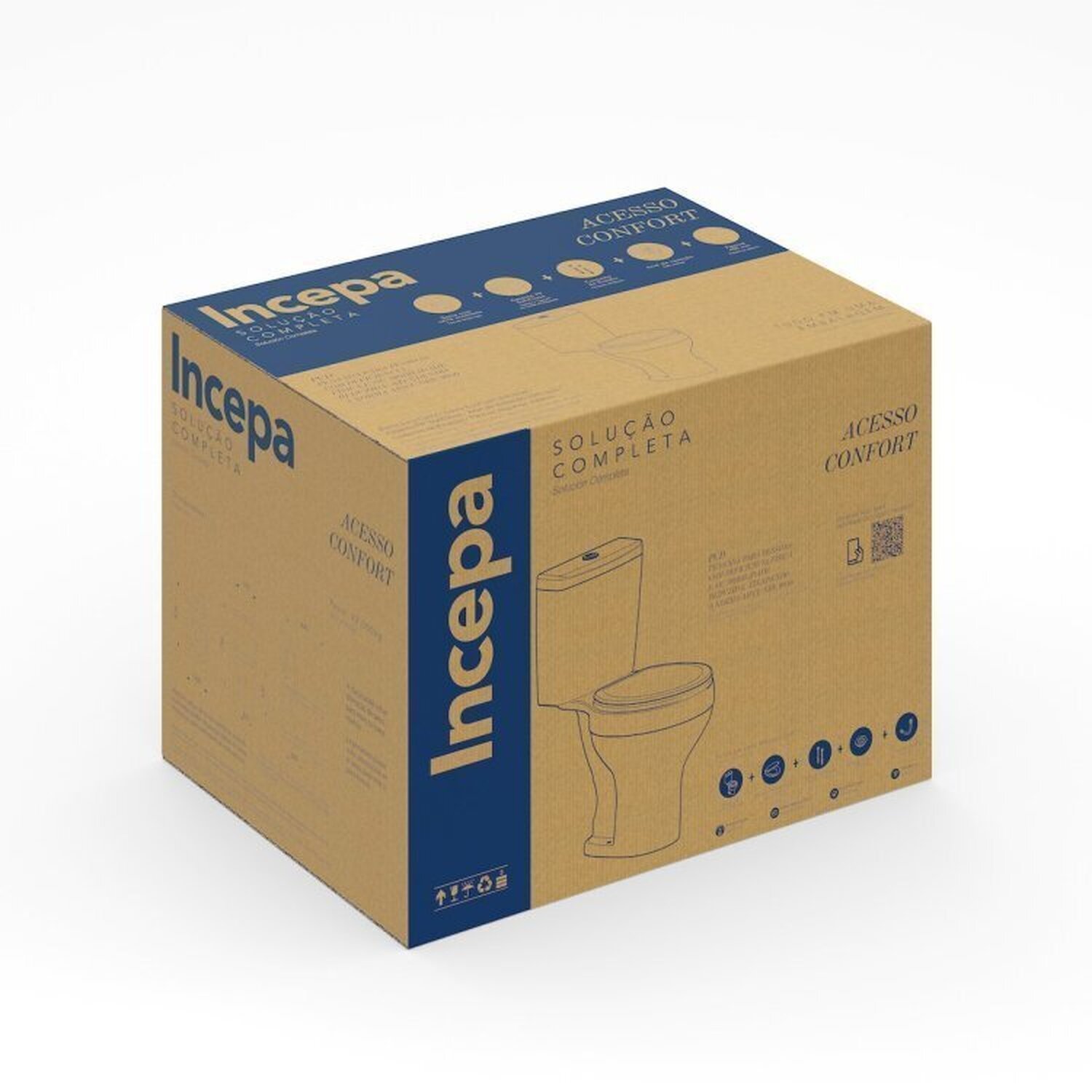 Kit 2 Vaso Sanitário com Caixa Acoplada e Assento Soft Close Acesso Confort Incepa - 7