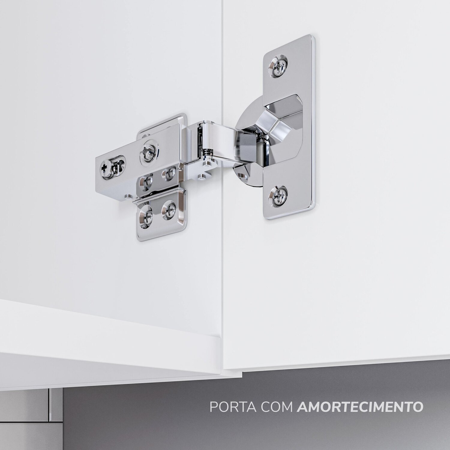 Cozinha Pérola com Rodapé 4 Peças Aéreos com 5 Portas, Balcão 2 Gavetas 3 Portas e Balcão 2 Portas Y - 8