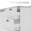 Ver mais imagens de Cozinha Pérola com Rodapé 4 Peças Aéreos com 5 Portas, Balcão 2 Gavetas 3 Portas e Balcão 2 Portas Yescasa Branco