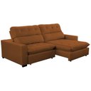 Ver imagem 4 de Sofa Retratil Reclinavel 2 Lugares 270cm Veludo Andreia Dourado Terracota