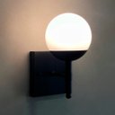 Ver imagem 2 de Arandela Luminária de Parede Moderna Quadrada Preta com Vidro Globo 12cm Decoração Iluminação Casa