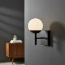 Ver imagem 1 de Arandela Luminária de Parede Moderna Quadrada Preta com Vidro Globo 12cm Decoração Iluminação Casa