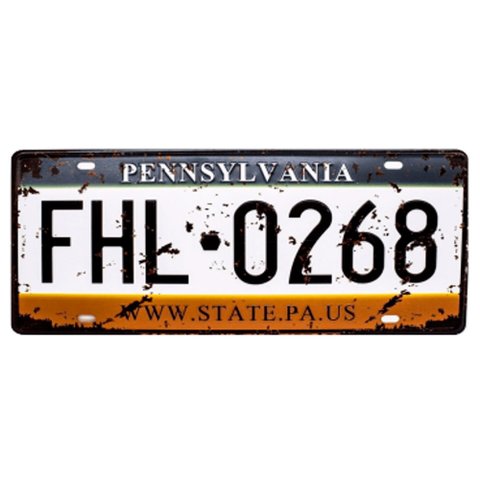 Placa de Carro Decor em Madeira State Route - Pennsylvania