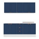 Ver imagem 3 de Cozinha Pérola com Rodapé 4 Peças Aéreos com 5 Portas, Balcão 2 Gavetas 3 Portas e Balcão 2 Portas Y