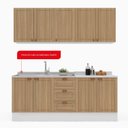Ver imagem 4 de Cozinha Pérola com Rodapé 4 Peças Aéreos com 5 Portas, Balcão 2 Gavetas 3 Portas e Balcão 2 Portas Yescasa