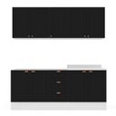 Ver imagem 3 de Cozinha Pérola com Rodapé 4 Peças Aéreos com 5 Portas, Balcão 2 Gavetas 3 Portas e Balcão 2 Portas Y