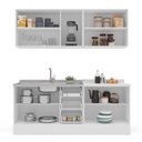 Ver imagem 6 de Cozinha Pérola com Rodapé 4 Peças Aéreos com 5 Portas, Balcão 2 Gavetas 3 Portas e Balcão 2 Portas Yescasa Preto/Branco