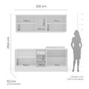 Ver imagem 4 de Cozinha Pérola com Rodapé 4 Peças Aéreos com 5 Portas, Balcão 2 Gavetas 3 Portas e Balcão 2 Portas Y