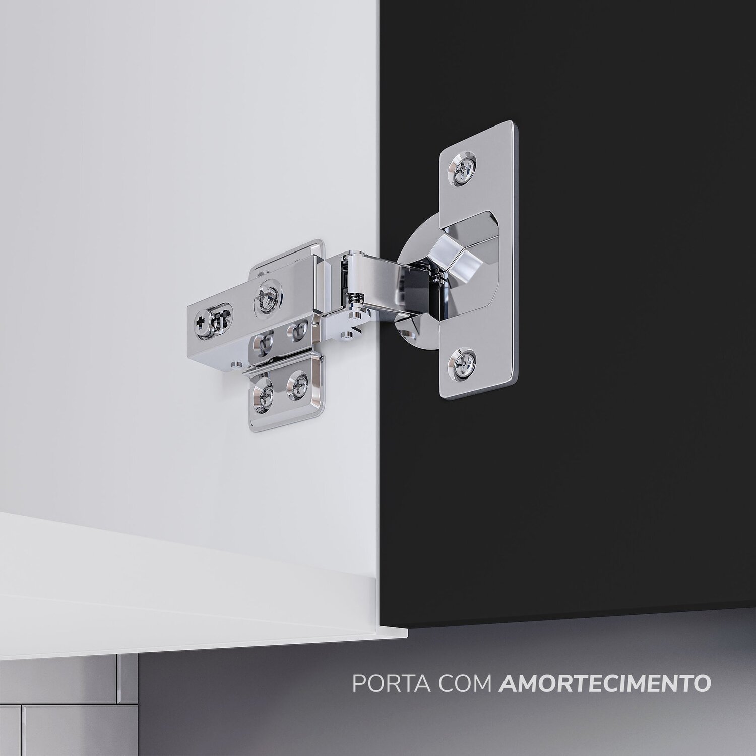 Cozinha Pérola com Rodapé 4 Peças Aéreos com 5 Portas, Balcão 2 Gavetas 3 Portas e Balcão 2 Portas Y - 8