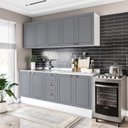 Ver imagem 3 de Cozinha Pérola com Rodapé 4 Peças Aéreos com 5 Portas, Balcão 2 Gavetas 3 Portas e Balcão 2 Portas Yescasa