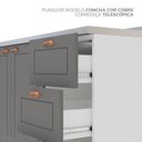 Ver mais imagens de Cozinha Pérola com Rodapé 4 Peças Aéreos com 5 Portas, Balcões Yescasa Cinza/Branco