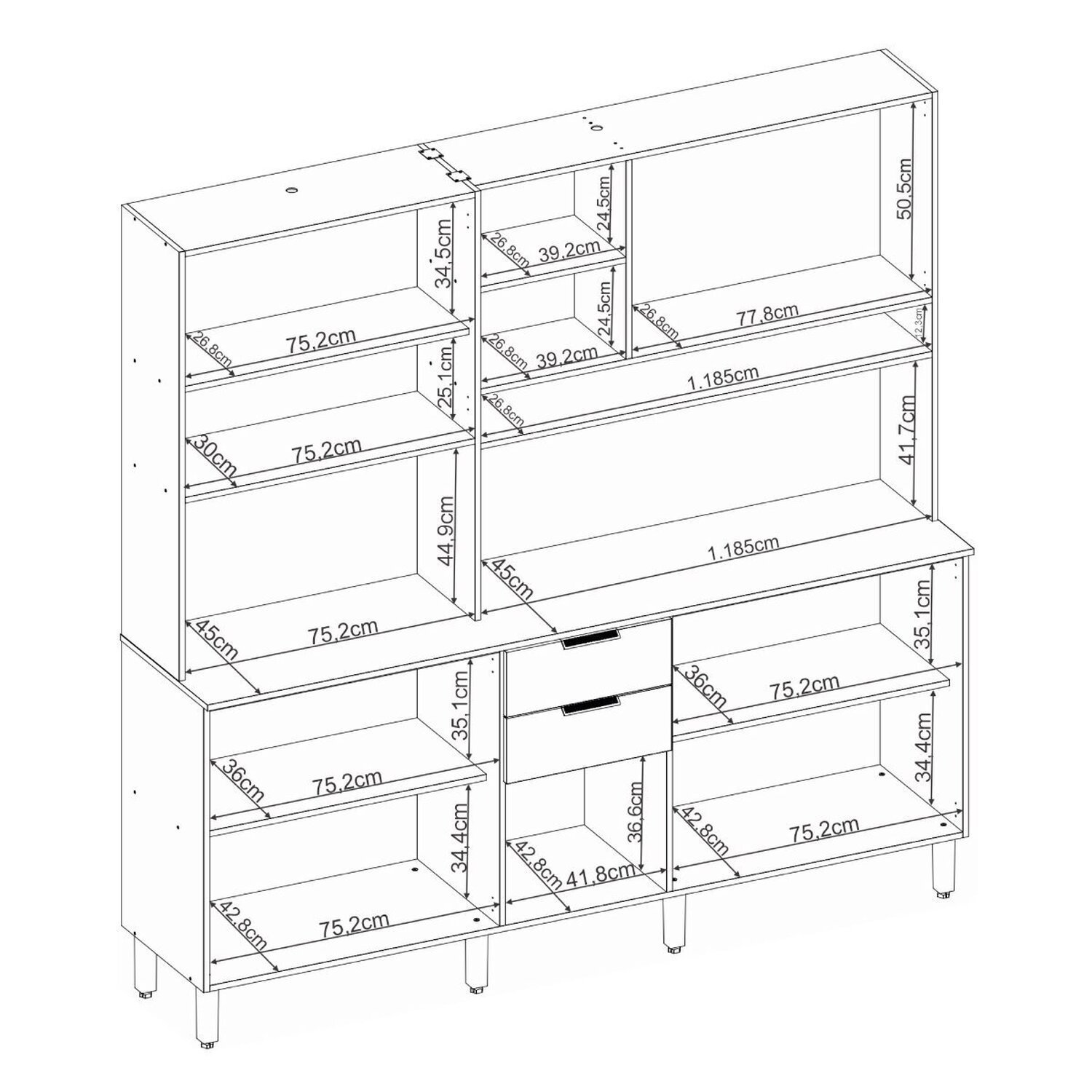 Kit Cozinha Compacta 10 Portas 2 Gaventas Malva Yescasa - 15