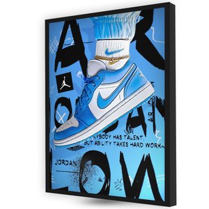 Quadro Decoração Quarto Moderno Tenis Azul na Moda Basquete
