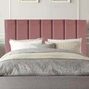 Ver imagem 3 de Kit Cabeceira Carla e Calçadeira Industrial 160cm Queen Size Box Ferro Marrom Suede Rose - Amey Deco
