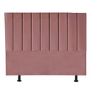 Ver imagem 2 de Kit Cabeceira Carla e Calçadeira Industrial 160cm Queen Size Box Ferro Marrom Suede Rose - Amey Deco
