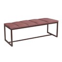 Ver imagem 5 de Kit Cabeceira Carla e Calçadeira Industrial 160cm Queen Size Box Ferro Marrom Suede Rose - Amey Deco