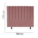 Ver imagem 4 de Kit Cabeceira Carla e Calçadeira Industrial 160cm Queen Size Box Ferro Marrom Suede Rose - Amey Deco