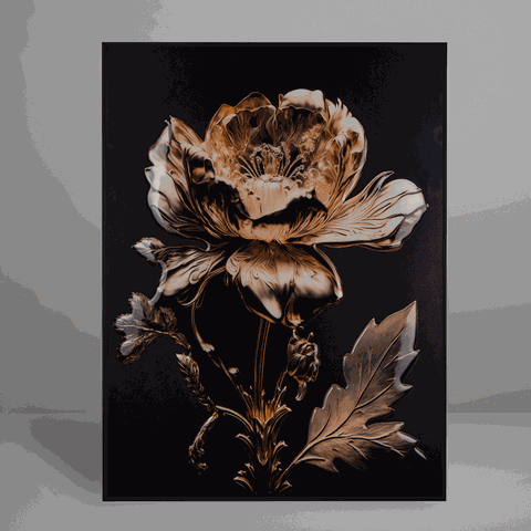 Quadro Decorativo Flower Antique Flower Relevo