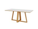 Ver imagem 4 de Mesa Jantar 180cm Retangular com 6 Cadeiras Dalla Costa Mdf Cor:off White com Freijó e Bege Rú