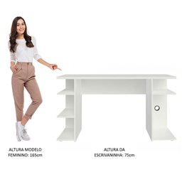 Mesa para Computador Gamer Escrivaninha 9409 Madesa - Branco - 8