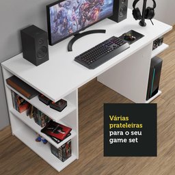 Mesa para Computador Gamer Escrivaninha 9409 Madesa - Branco - 7