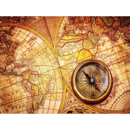Papel de Parede Mapa Mundi Antigo Bússola Nmu17 - 2
