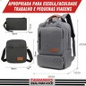 Mochila Grande Executiva Escolar e para Notebook 15.6" Poleg:cinza - 8