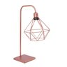 Abajur Luminária de Mesa C Diamante Retrô Rose Gold Quadrado Formato L - 1