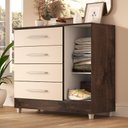 Ver imagem 2 de Comoda Laura 4 Gavs 1 Porta Chocolate/off White