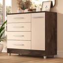 Ver imagem 1 de Comoda Laura 4 Gavs 1 Porta Chocolate/off White