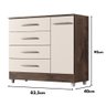 Comoda Laura 4 Gavs 1 Porta Chocolate/off White - 5