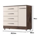 Ver imagem 5 de Comoda Laura 4 Gavs 1 Porta Chocolate/off White