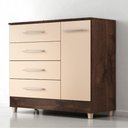 Ver imagem 4 de Comoda Laura 4 Gavs 1 Porta Chocolate/off White