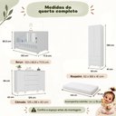 Ver mais imagens de Quarto de Bebê Completo com Berço Americano 3 em 1 e Colchão Incluso Flor Multimóveis MP4944