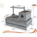 Ver imagem 2 de Parrilla para Bancada 74x45 com 1 Grelha Uruguaia