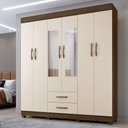 Ver imagem 1 de Roupeiro Copacabana New 6 Portas 2 Gavetas com Espelho Benetil Móveis