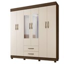 Ver imagem 2 de Roupeiro Copacabana New 6 Portas 2 Gavetas com Espelho Benetil Móveis