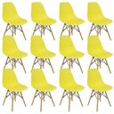 Ver imagem 3 de Kit 12 Cadeiras Charles Eames Eiffel Wood Design Amarelo