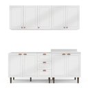 Ver imagem 3 de Cozinha Pérola 4 Peças Aéreos com 5 Portas, Balcão 2 Gavetas 3 Portas e Balcão 2 Portas Yescasa Branco
