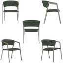 Ver imagem 5 de 2 Cadeiras Atenas Tricô Náutico e Alumínio com Proteção Uv para Varanda, Cozinha, Área, Jantar, Jard