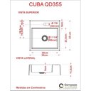 Ver imagem 7 de Kit 2 Cubas Q355 Torneira Luxo 1195 Metal Válvula Click 1 Polegada G Sifão Pvc Flexível Compace