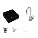 Ver imagem 2 de Kit 2 Cubas Q355 Torneira Luxo 1195 Metal Válvula Click 1 Polegada G Sifão Pvc Flexível Compace