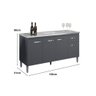 Balcão Gabinete para Pia Gabriela sem Tampo 150cm 4 Portas 1 Gaveta Cinza Fosco - 4