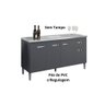 Balcão Gabinete para Pia Gabriela sem Tampo 150cm 4 Portas 1 Gaveta Cinza Fosco - 3