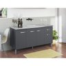 Balcão Gabinete para Pia Gabriela sem Tampo 150cm 4 Portas 1 Gaveta Cinza Fosco - 2