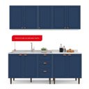 Ver imagem 5 de Cozinha Pérola 4 Peças Aéreos com 5 Portas, Balcão 2 Gavetas 3 Portas e Balcão 2 Portas Yescasa Azul/Branco