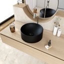 Ver mais imagens de Kit 2 Cubas de Apoio Redonda BL34 34x34cm Lapimat Preto/Matte Fosca Compace