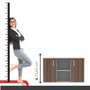 Ver imagem 6 de Armário Credenza 2 Portas Pivotante P25 Cinza/Walnut
