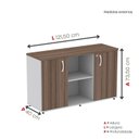Ver imagem 4 de Armário Credenza 2 Portas Pivotante P25 Cinza/Walnut
