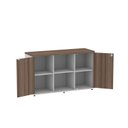 Ver imagem 5 de Armário Credenza 2 Portas Pivotante P25 Cinza/Walnut
